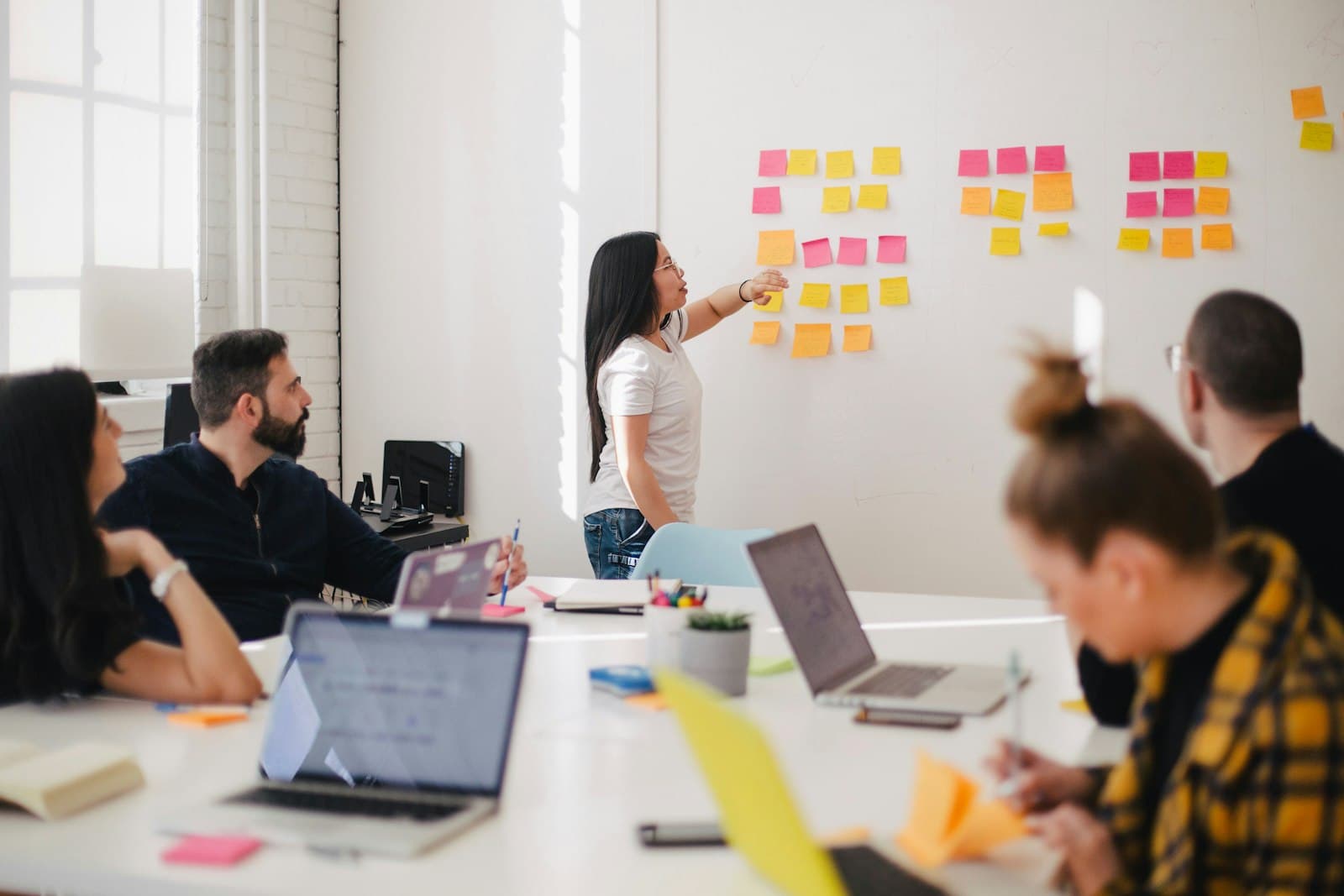 Agency team collaborating on managing multiple client brands